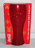 X-Mas Edition 2021 - Bicchiere da collezione, colore: rosso, per Natale, Coca-Cola / MC Donald s / vetro / edizione limitata / Mc Donald s / contorni, vetro