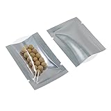WACCOMT Pack 200 Sacchetti Ermetici in Mylar Foil Open Top sottovuoto per Alimenti Plastica in Alluminio con Confezione di Campioni Tear Notch 8 x 12 cm (3,1 x 4,7 pollici)