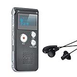 COVVY Portable Digital Voice Recorder Registratore Audio Audio Registratore Digitale LCD Lettore MP3-8GB ((Black)