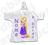 L Arcobaleno di Luci - Mini T-Shirt Bimbo A Bordo Con principesse e Nome Bimba (03)
