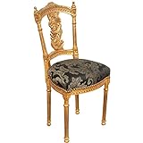 Biscottini Sedie luigi XVI 92x40x46 cm | Sedia stile francese anticata oro | Poltroncina camera da letto | Sedie stile barocco