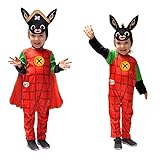 Ciao- Costume Capitan Bing (2-3 Anni), Colore, 11281.2-3 & Bing 11280.2-3 Costume da Coniglio Unisex per Bambini, 2-3 Anni, Rosso/Nero, Multicolore