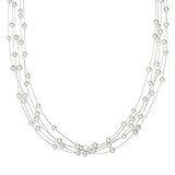 Valero Pearls Catena da Donna in Argento Sterling 925 con rodio con Perle coltivate d acqua dolce bianco 00400310