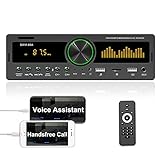 1 Din Autoradio Bluetooth FM/AM Radio con doppia porta USB/AUX-in/SD/TF Sistemi audio Lettore multimediale per auto con telecomando + APP mobile + Luci colorate