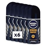 Nivea Stress Protect Men Deodorante Roll-On, 6 Confezioni da 50 ml