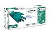 Reflexx R68, Guanti in Nitrile senza Polvere Gr. 6, 100 Pezzi, Verde
