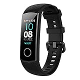 Yikamosi Compatible with Huawei Band 3 PRO/4 PRO,Soft Silicone Stainless Steel Clasp Tracker-Quick Replacement Bracelet Strap for Huawei Band 3 PRO/4 PRO(Black)