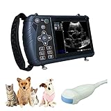 Dawei Vet Ultrasound Machine Portable Veterinary Handheld Scanner B-Ultra Sound Tester di gravidanza ad ultrasuoni leggero con sonda impermeabile per maiali, pecore, cane (sonda microconvessa)