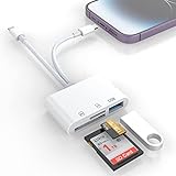 Lettore di schede SD per iPhone/iPad, connettore Lightning + USB C per adattatore per TF Lettore di schede di memoria per Micro SDXC,SDHC, SDXC, ,disco USB