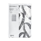 Ikea LYKTFIBBLA - Set di biancheria da letto matrimoniale, copripiumino e federe, 200 x 200 cm e 50 x 80 cm, stampa a cuore grigio/bianco, 204.664.08