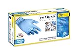 Reflexx R72, Guanti in Nitrile senza Polvere, Taglia L, Speciali per Alimenti, 100 Pezzi, Azzurro