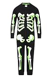 Skeleton Glow In The Dark Sleep Suit Halloween, Nero , 9-10 Anni
