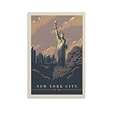 JaLdE Terp - Poster vintage con scritta "Travel Usa-New York City Shining Hope", decorazione per camera da letto, soggiorno, stile moderno, per letto degli amici, senza cornice, 20 x 30 cm