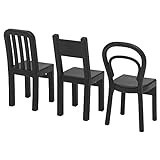 Ikea Set di 3 ganci Fjantig per porta, a forma di sedia, profondità: 6 cm, altezza: 12 cm, colore: nero