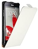 mumbi Flip Case compatibile con LG E975 Optimus G, bianco