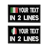 Toppe tattiche personalizzate 3,5 "L x 2" H, 2 pezzi Etichetta numero militare personalizzata Toppa bandiera Italia per più borse di abbigliamento Gilet Giacche Camicie da lavoro
