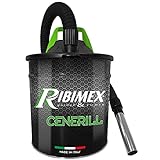 RIBIMEX - Aspiracenere elettrico con Maniglia per il trasporto, Cenerill, 18 L, 1000 W - PRCEN001, colori assortiti