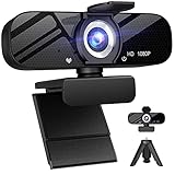 Tomorsi Webcam USB Full HD 1080p grandangolare, microfono e supporto per treppiede per PC con otturatore per la privacy per videochiamate