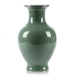 Arte cinese ceramica fatta a mano antica ghiaccio Crack Glaze vasi grande porcellana fiore bottiglia vaso per la decorazione domestica (verde)..