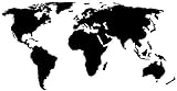 Adesivo a forma di mappa del mondo, 070 nero, 30 x 15cm