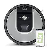 iRobot Roomba 971, aspirapolvere robot WiFi, sollevamento elettrico, rilevamento dello sporco, adatto per peli di animali domestici, tecnologia di stampa, sistema di pulizia a 3 fasi, argento
