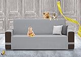 Farè - SalvaDivano su misura del divano | Copridivano ANTIMACCHIA impermeabile ed idrorepellente | Made in Italy | COVER | ARMOR grigio - 4 posti