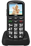 uleway Telefono Cellulare per Persone Anziane, G180 Senior, GSM Dual Sim con Tasti Grandi e Facile da Usare, Funzione SOS,Batteria di Grande Capacità, Volume Alto Con Base di Ricarica (Nero)