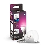 Philips Hue White and Color Ambiance Luster, 1 Lampadina Sferica Smart, Luce Bianca o Colorata, 5.1W, Dimmerabile, Bianco