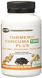 Turmeric Curcuma 1000mg Curcumina + Piperina + Zenzero Capsule a dosaggio elevato estratto secco di curcuma titolato al 95% e di Pepe nero titolato al 95% Curcumina 60 compresse