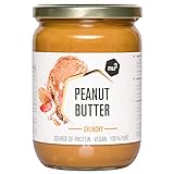 nu3 Burro di arachidi crunchy - Peanut butter - 500 g di burro d’arachidi puro - Crema di arachidi vegana senza zucchero - Nessuna aggiunta di sale, olio e grasso di palma - 28 g di proteine ogni 100g