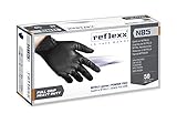 Reflexx N85B/XL Guanti in Nitrile Senza Polvere, Neri, Full Grip – gr. 8,4 (M) Ultra resistenti