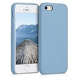 kwmobile Custodia Compatibile con Apple iPhone SE (1.Gen 2016) / iPhone 5 / iPhone 5S Cover - Back Case per Smartphone in Silicone TPU - Protezione Gommata - grigio azzuro