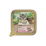 Stuzzy, Cibo Umido per Gatti Adulti al Gusto Prosciutto, Linea Paté e Carni in Pezzi - Totale 3,2Kg (32 Vaschette da 100G)