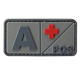 2AFTER1 A POS ACU Subdued Blood Type Morale Tactical PVC Rubber 3D Hook Patch