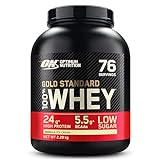 Optimum Nutrition Gold Standard 100% Whey Proteine in polvere per lo Sviluppo e il Recupero Muscolare con Glutammina e Aminoacidi BCAA Naturali, Gusto Gelato alla Vaniglia, 76 Dosi, 2,28 kg