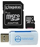 Kingston 256GB SDXC Micro Canvas Select Memory Card and Adapter Bundle Works with Samsung Galaxy A50, A40, A30 Cell Phone (SDCS/256GB) Plus 1 Everything But Stromboli (TM) MicroSD and SD Card Reader