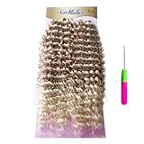 RITMO – Extension sintetiche di capelli ricci per Crochet Braids 340Grammi, 50 cm (T27/613 BIONDO DEGRADEE)