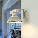 Lampada da parete Vintage/Shabby bianco / 1x E27 fino a 60W 230V / Lampada in legno e metallo/Lampada da parete Shabby Chic/rustico Lampade da sala da pranzo Cucina Illuminazione soggiorno