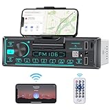 Stereo Auto Bluetooth Radio Coche 1 DIN con App Control, REAKOSOUND Autoradio Supporto per chiamate in vivavoce/FM/USB/AUX/ricarica veloce