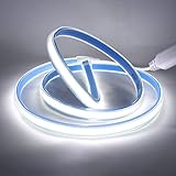 XUNATA Striscia LED COB 220V, Alta Luminosità 360 LED/m, IP65 Impermeabile, Ogni 50 cm di Taglio, Nastri LED Flessibile Luce (Bianco Freddo, 1m)