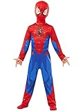 Rubies 640840S Costume Spiderman Classico, Per ragazzi e ragazza, Tuta stampata, copriscarpe e maschera, Oficiale Marvel, Multicolore, Taglia 3-4 anni (98-104 cm)