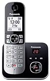 Panasonic KX-TG6861JTB Telefono Cordless Digitale con Segreteria Telefonica Digitale, Unità Base e Ricevitore Singolo, ID Chiamante, Blocco Chiamate, Blocco Chiamate Automatiche, Display LCD, Nero