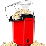 Macchina per popcorn Gadgy ad aria calda - Macchina per popcorn retrò - Popcorn senza grassi e senza olio - Snack sano - Macchina per popcorn rossa - Popcorn maker