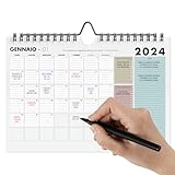 Calendario 2024 da Muro A4 - Calendari per Parete 15 Mesi Gen 2024 Mar 2025 - Planner da Appendere e da Tavolo Mensile, 21,0 x 29,7 cm
