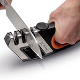 Keens Tools: affilacoltelli manuale con angolo di affilatura regolabile affilacoltelli 3 stadi, con slot affila forbici. affila coltelli da cucina, affilacoltelli professionale per coltelli da cucina