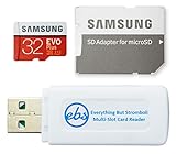 Samsung Evo Plus 32 GB Micro SDHC Memory Card Funziona con Samsung Phone A12, A02s, A02, A32 Galaxy Series Class 10 (MB-MC32) Bundle con (1) Everything But Stromboli MicroSD & SD Memory Card Reader