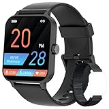IOWODO Smartwatch Uomo Donna,Orologio Fitness con Contapassi Saturimetro (SpO2) Sonno Cardiofrequenzimetro da Polso, Activity Tracker Sport per Android iOS(2 Cinturini)