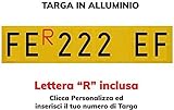 TopQuality Targa Ripetitrice in Alluminio per rimorchi, carrelli appendici con Lettere e Numeri con Caratteri Omologati e R Rossa Inclusa