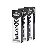 BlanX, Dentifricio Classic Black, Dentifricio con Carbone Attivo Sbiancante, Naturale, Non Abrasivo, per Denti Bianchi, 75 ml - 3 Confezioni
