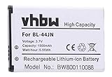 vhbw Li-Ion Batteria 1500mAh (3.7V) per cellulari e smartphone LG Optimus L5, Net, Pro, Q, Slider, Sol, White sostituisce BL-44JN, 1ICP5/44/65.